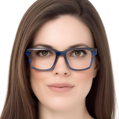 Rectangular Blue Acetate Glasses #BS0420-0360