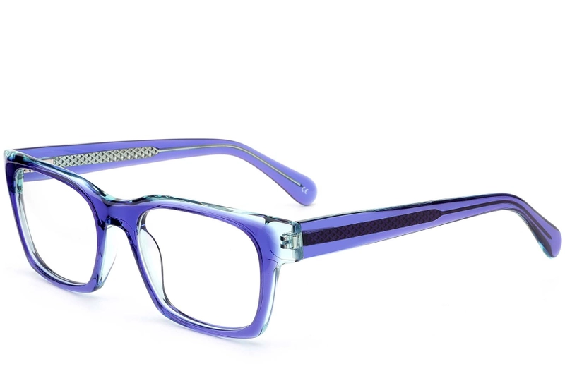 Rectangular Purple Acetate Glasses #BS0420-0361