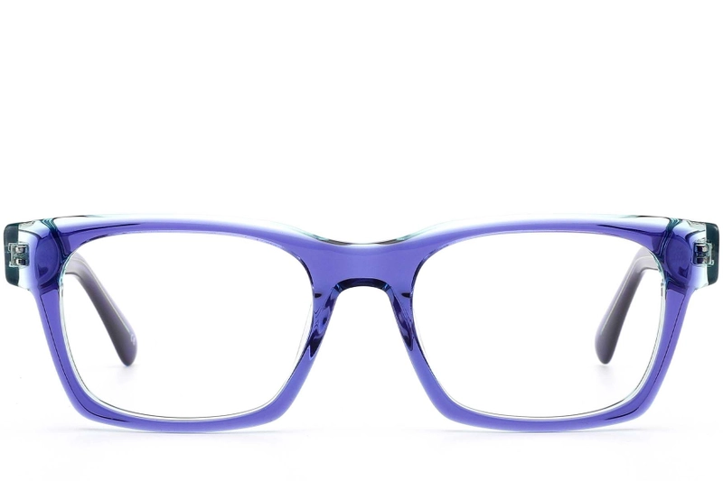 Rectangular Purple Acetate Glasses #BS0420-0361