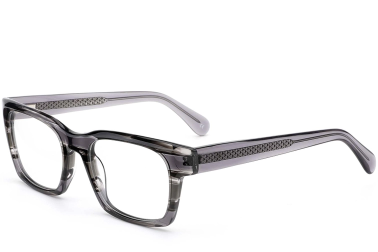 Rectangular Grey Acetate Glasses #BS0420-0362