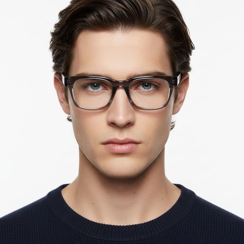 Gafas rectangulares de acetato gris #BS0420-0362