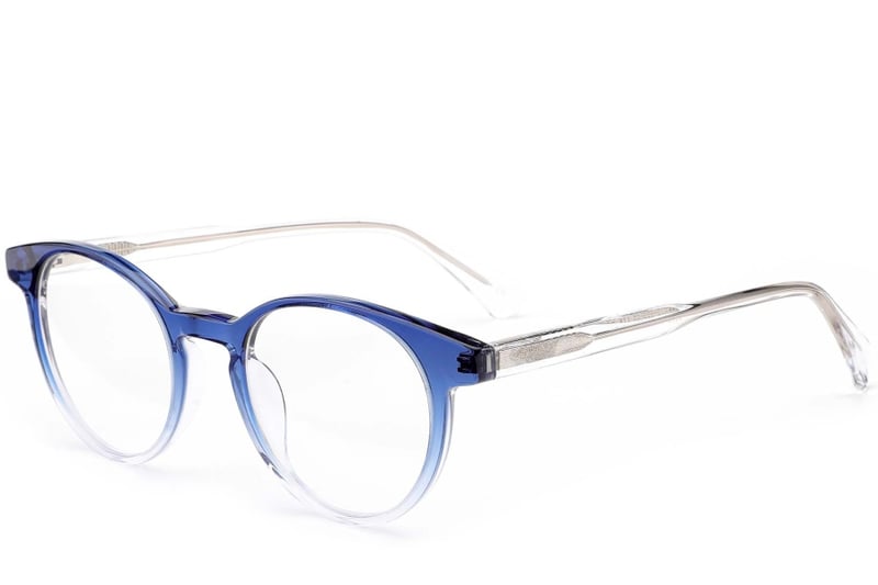 Round Blue Acetate Glasses #BS0420-0365