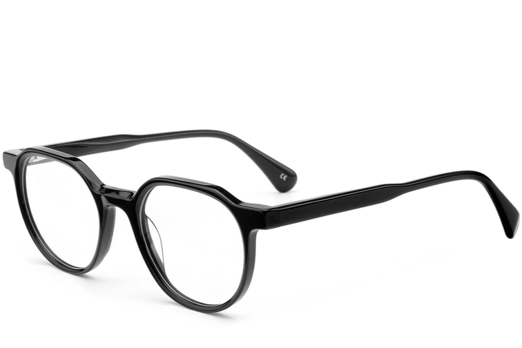 Gafas redondas de acetato negro #BS0420-0366