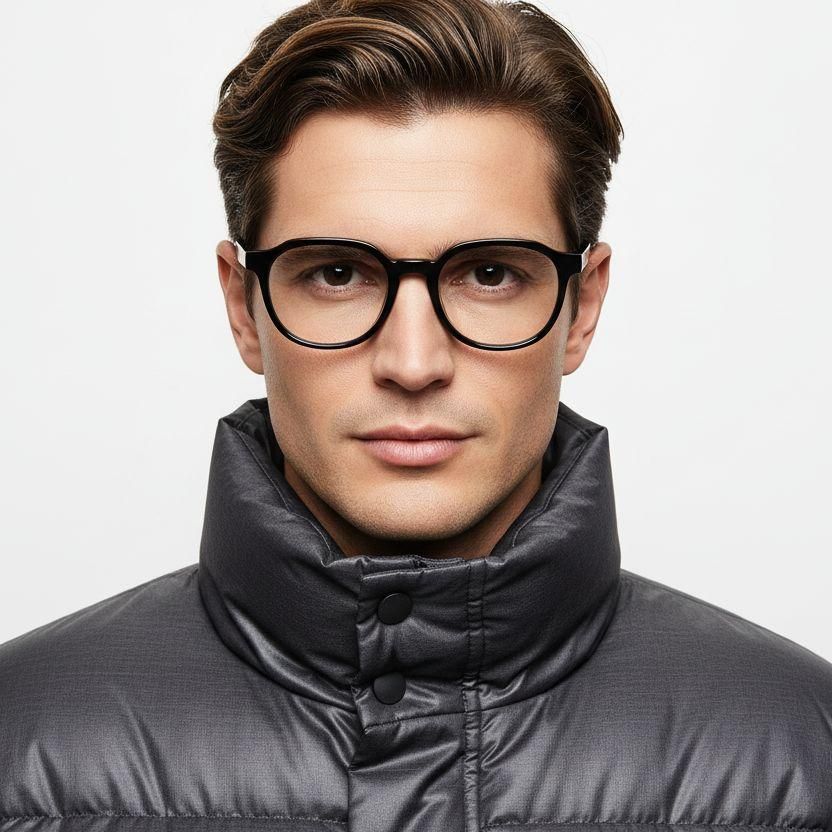 Round Black Acetate Glasses #BS0420-0366