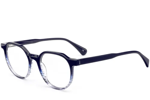 Lunettes rondes en acétate bleu #BS0420-0368