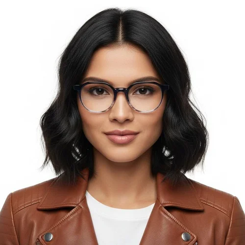 Lunettes rondes en acétate bleu #BS0420-0368