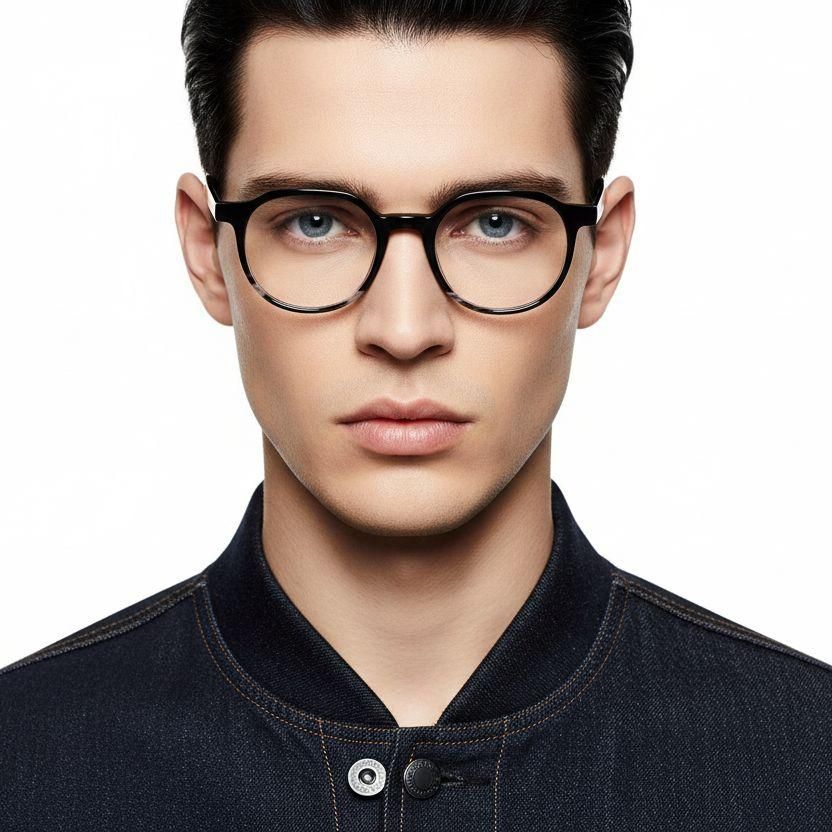 Round Grey Acetate Glasses #BS0420-0369