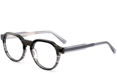 Oval Grey Acetate Glasses #BS0420-0374