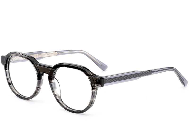 Oval Grey Acetate Glasses #BS0420-0374