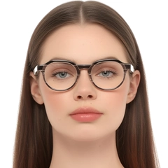 Oval Grey Acetate Glasses #BS0420-0374