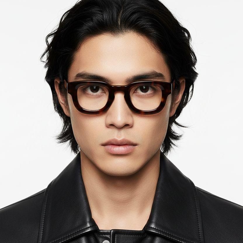 Rechthoekige schildpadacetaatbril #BS0420-0379