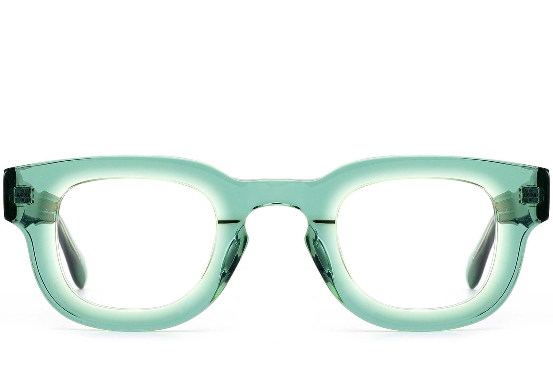 Rectangular Green Acetate Glasses #BS0420-0381