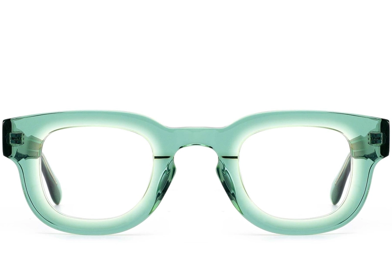 Rectangular Green Acetate Glasses #BS0420-0381