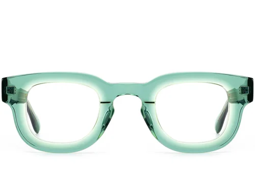 Verres rectangulaires en acétate vert #BS0420-0381