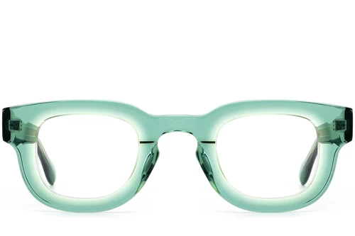 Rectangular Green Acetate Glasses #BS0420-0381