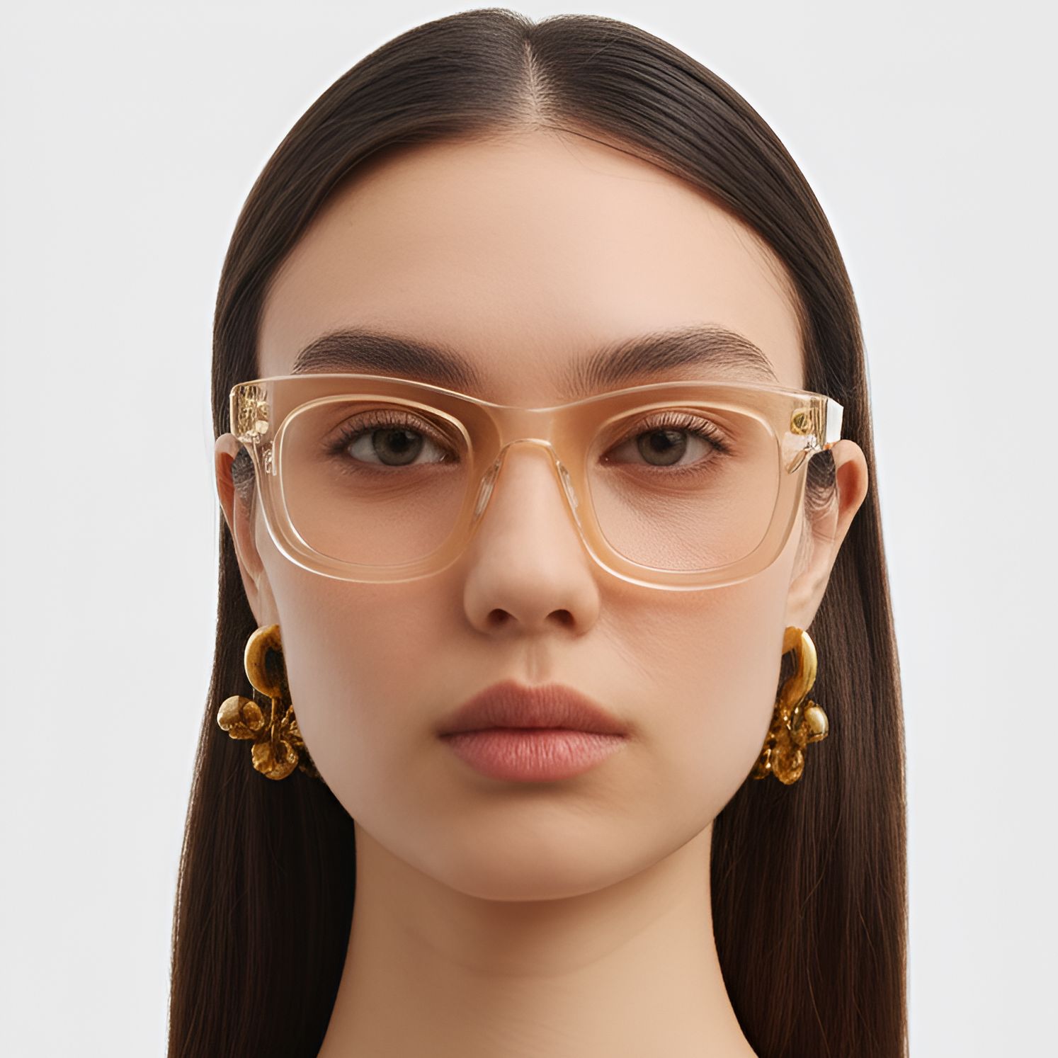 Rectangular Brown Acetate Glasses #BS0420-0382