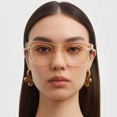 Rectangular Brown Acetate Glasses #BS0420-0382