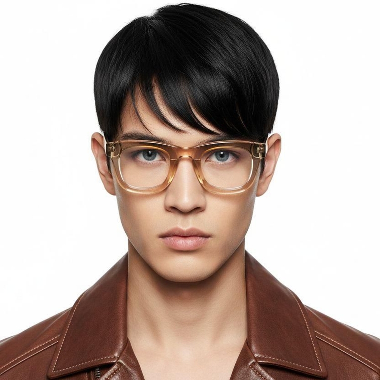 Gafas rectangulares de acetato marrón #BS0420-0382