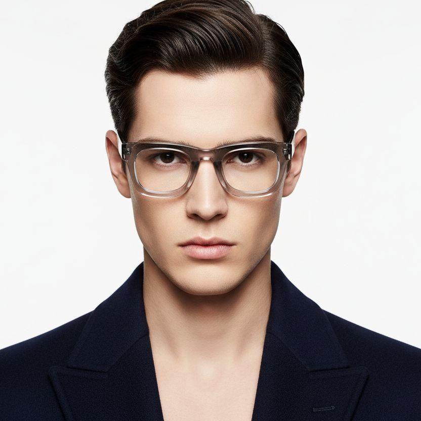 Gafas rectangulares de acetato transparente #BS0420-0384