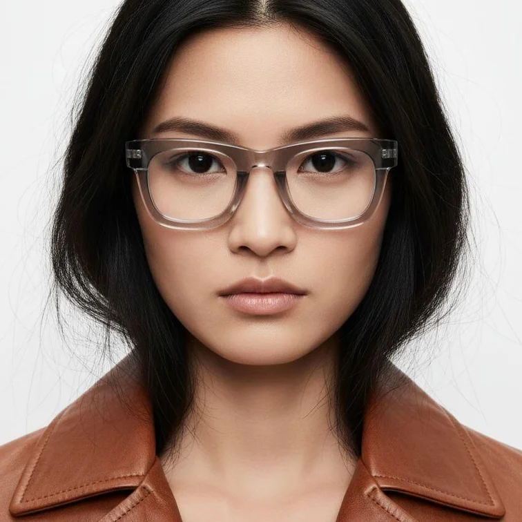 Gafas rectangulares de acetato transparente #BS0420-0384