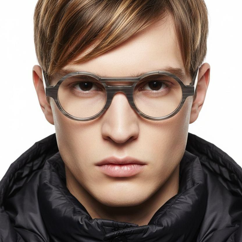 Aviator Grey Acetate Glasses #BS0420-0386