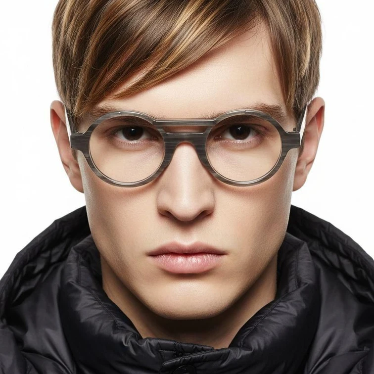 Gafas de acetato gris aviador #BS0420-0386
