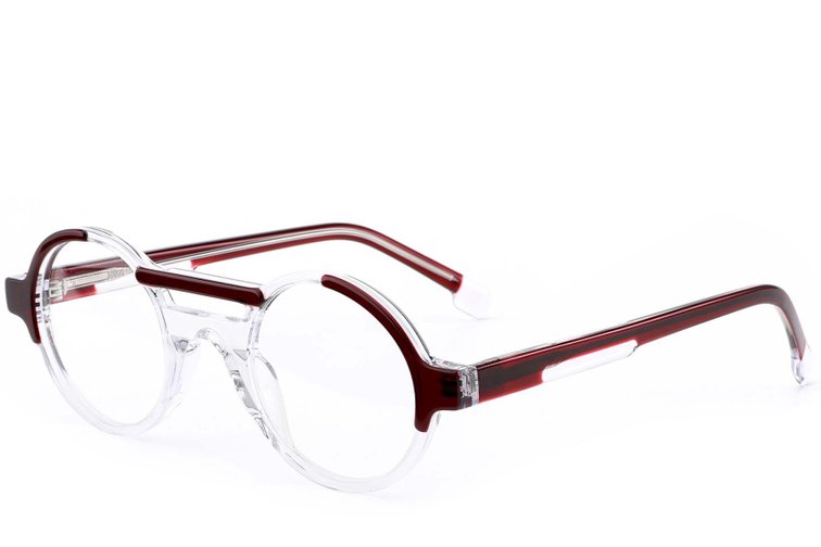 Gafas de acetato rojo de aviador #BS0420-0387