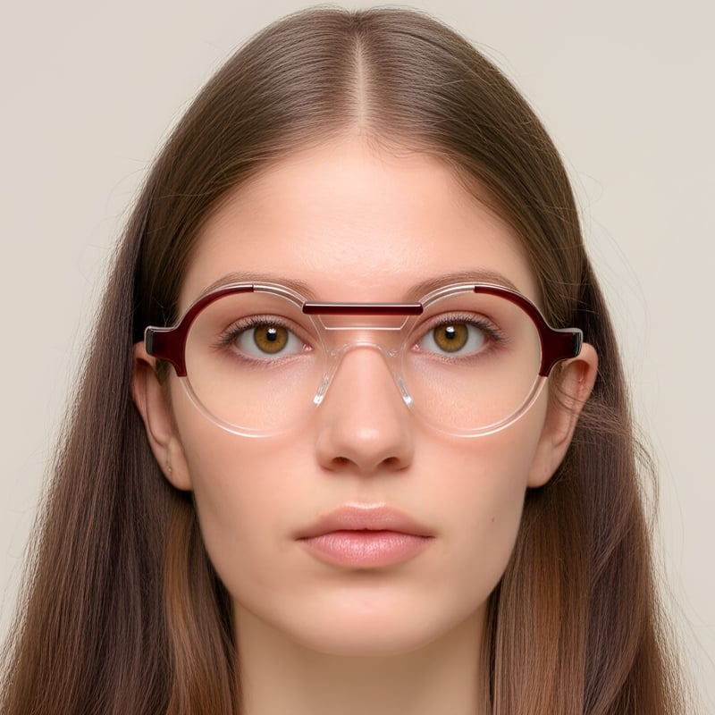 Aviator Red Acetate Glasses #BS0420-0387