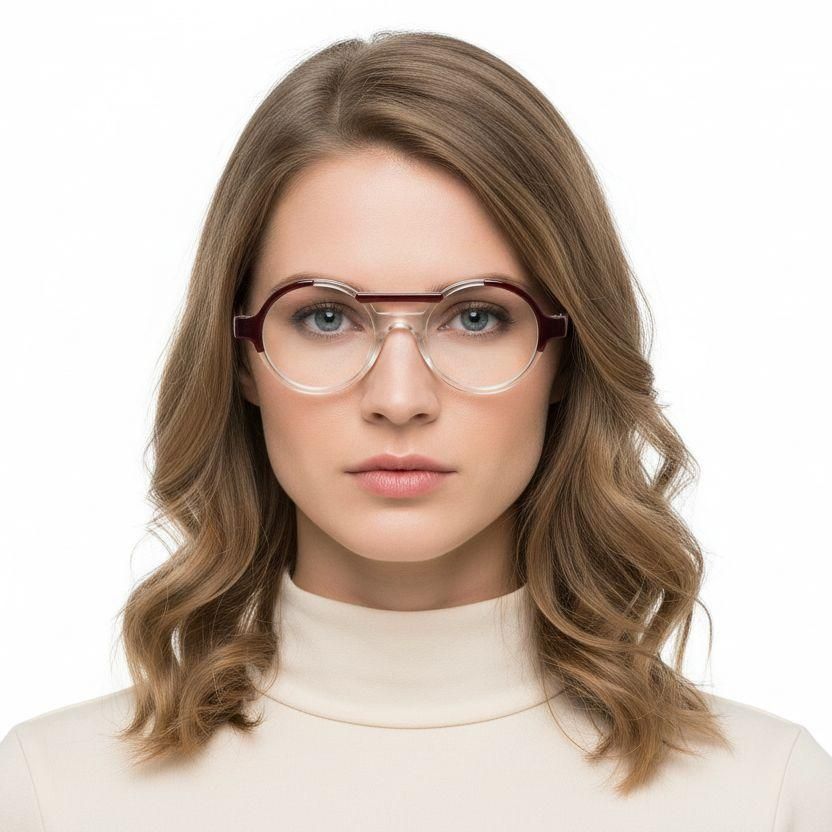 Aviator Red Acetate Glasses #BS0420-0387