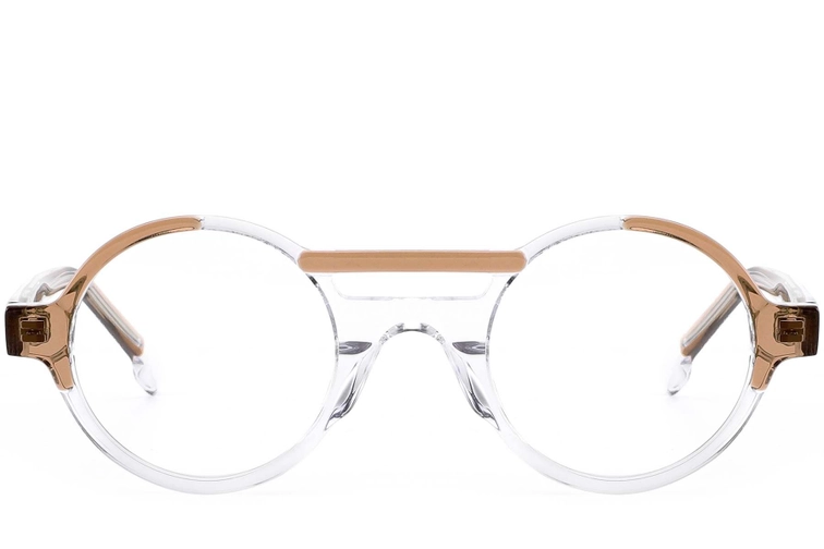 Gafas de acetato marrón estilo aviador #BS0420-0388