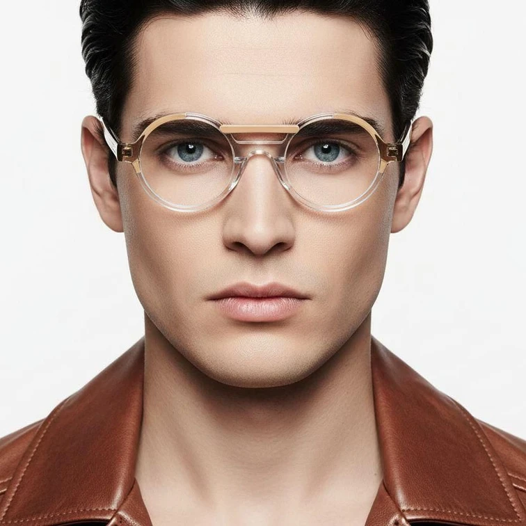 Aviator Brown Acetate Glasses #BS0420-0388