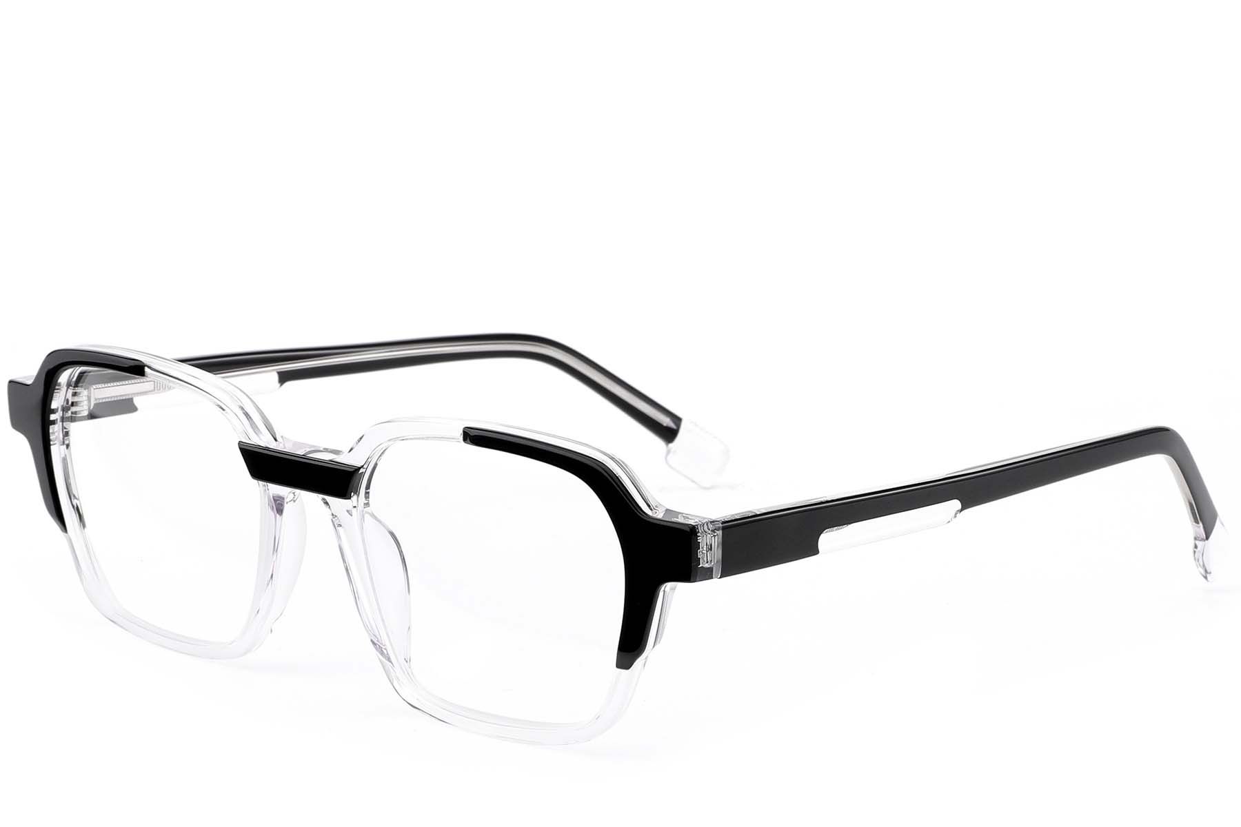Rectangular Black Acetate Glasses #BS0420-0389