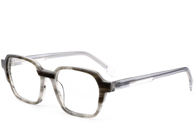 Rectangular Grey Acetate Glasses #BS0420-0390