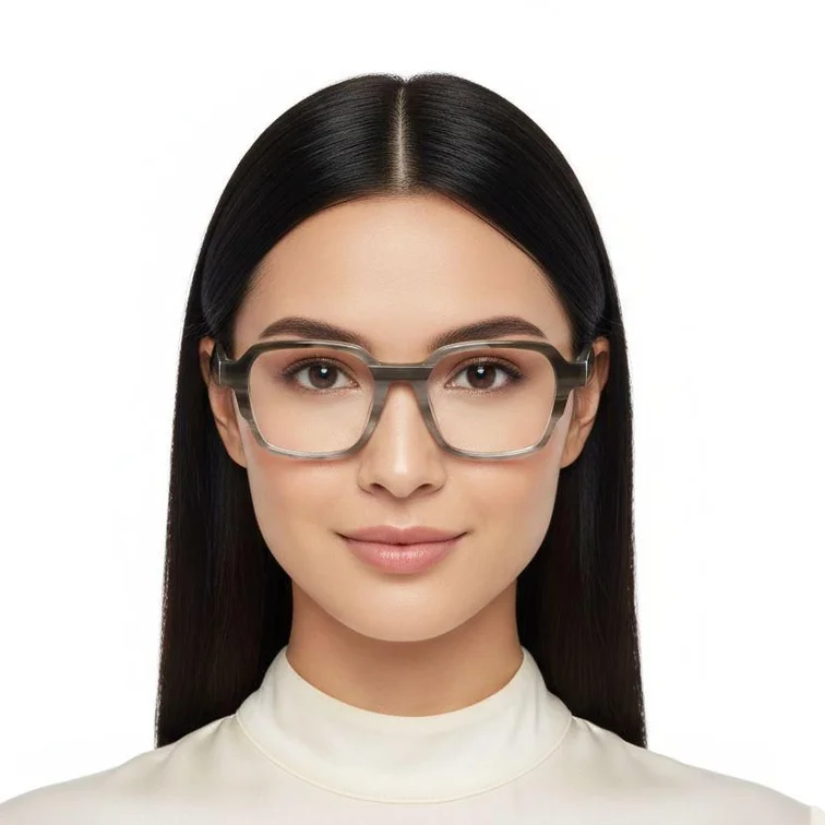 Gafas rectangulares de acetato gris #BS0420-0390