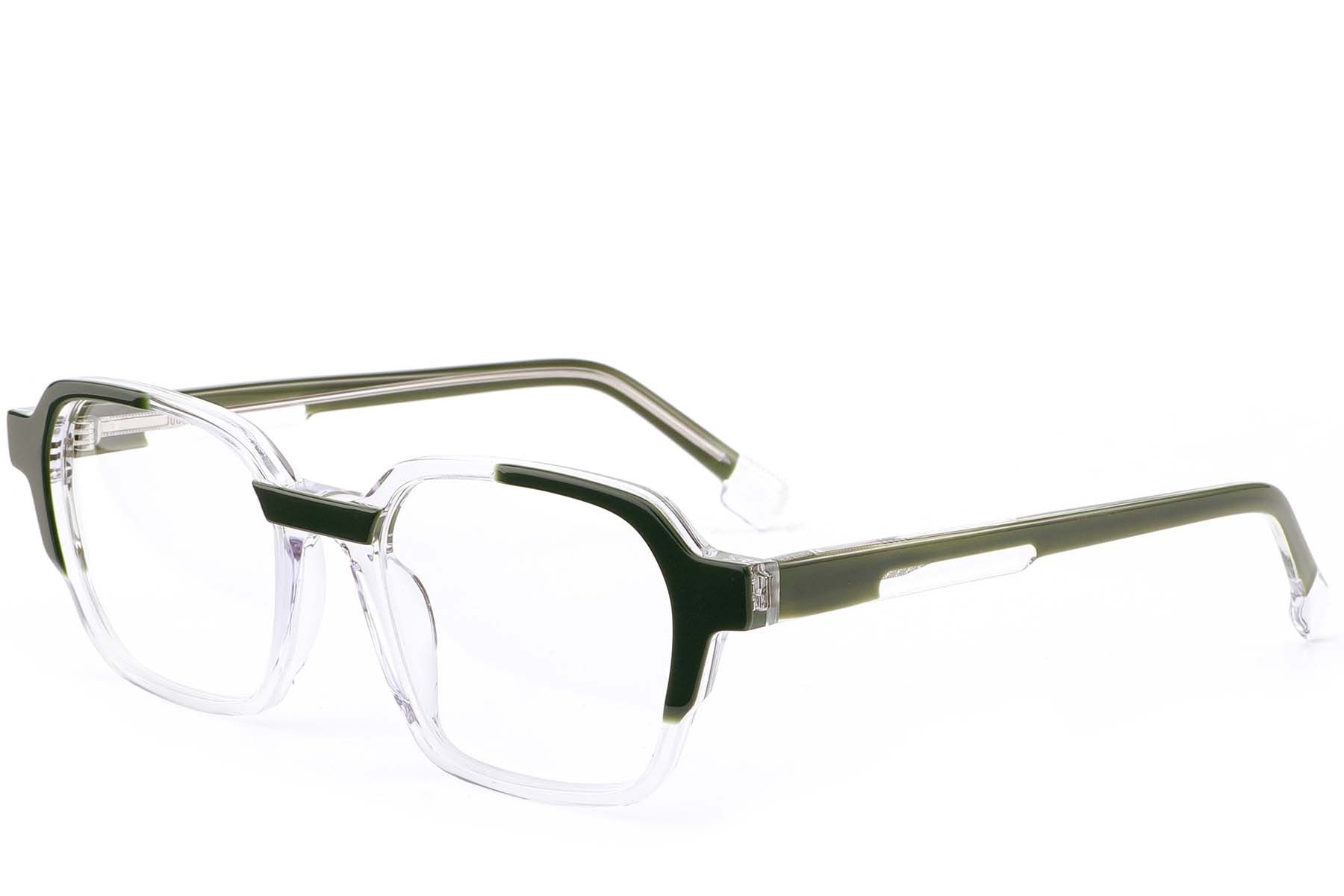 Rectangular Green Acetate Glasses #BS0420-0391