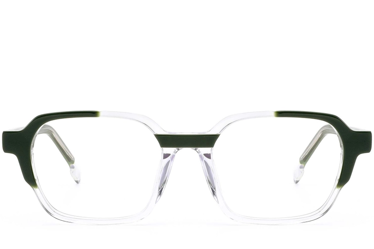 Rectangular Green Acetate Glasses #BS0420-0391
