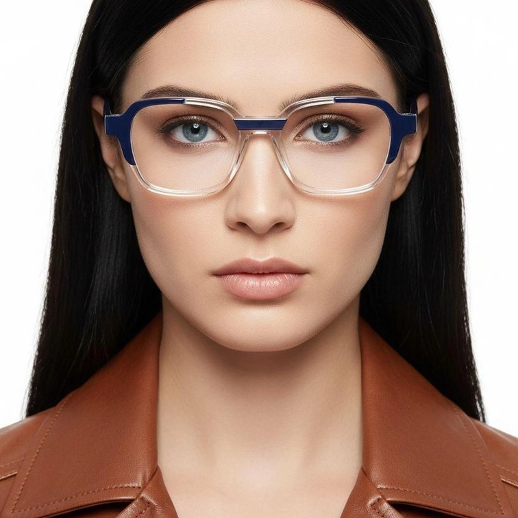 Rectangular Blue Acetate Glasses #BS0420-0392