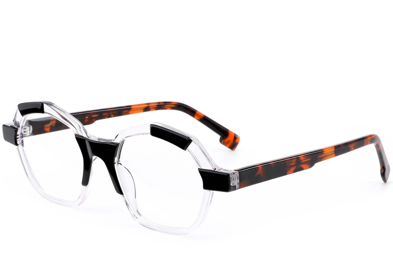 Geometric Black Acetate Glasses #BS0420-0393