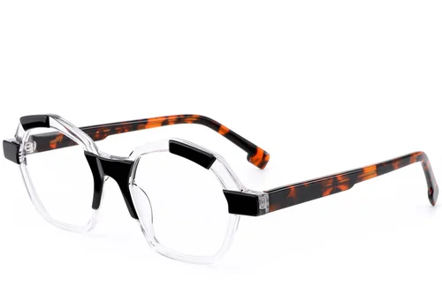 Lunettes géométriques en acétate noir #BS0420-0393