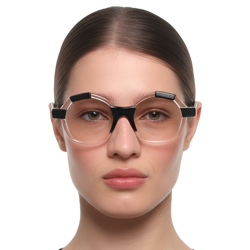 Geometric Black Acetate Glasses #BS0420-0393