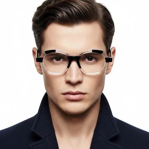 Lunettes géométriques en acétate noir #BS0420-0393
