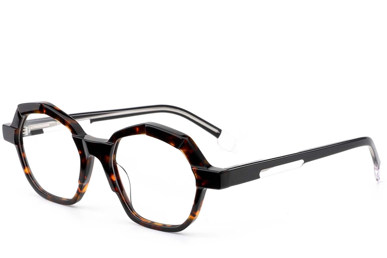 Geometric Tortoiseshell Acetate Glasses #BS0420-0394