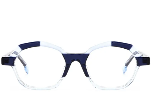 Lunettes géométriques en acétate bleu #BS0420-0395