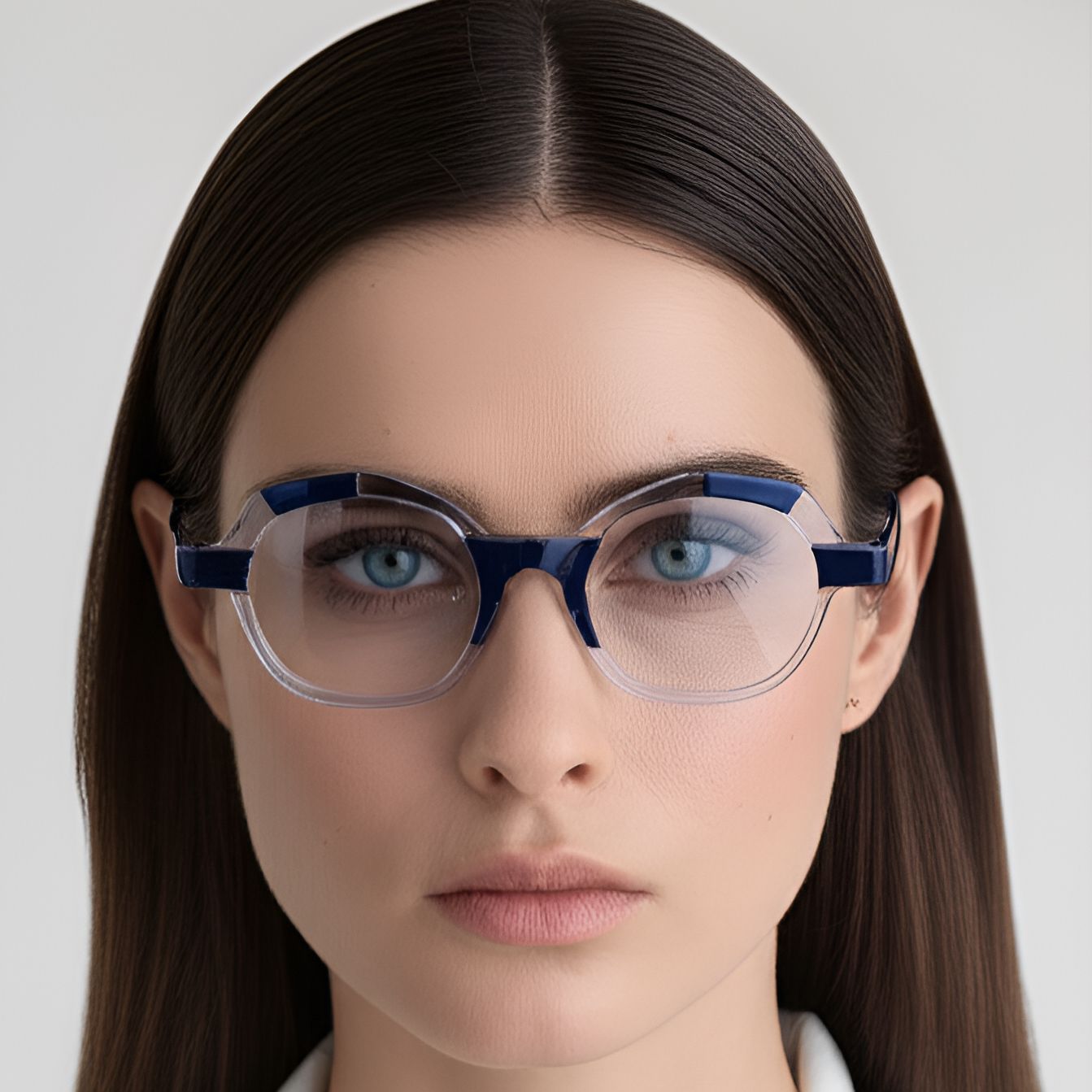 Geometric Blue Acetate Glasses #BS0420-0395
