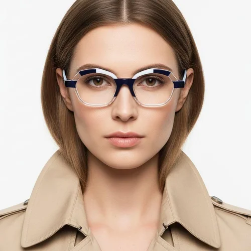 Lunettes géométriques en acétate bleu #BS0420-0395