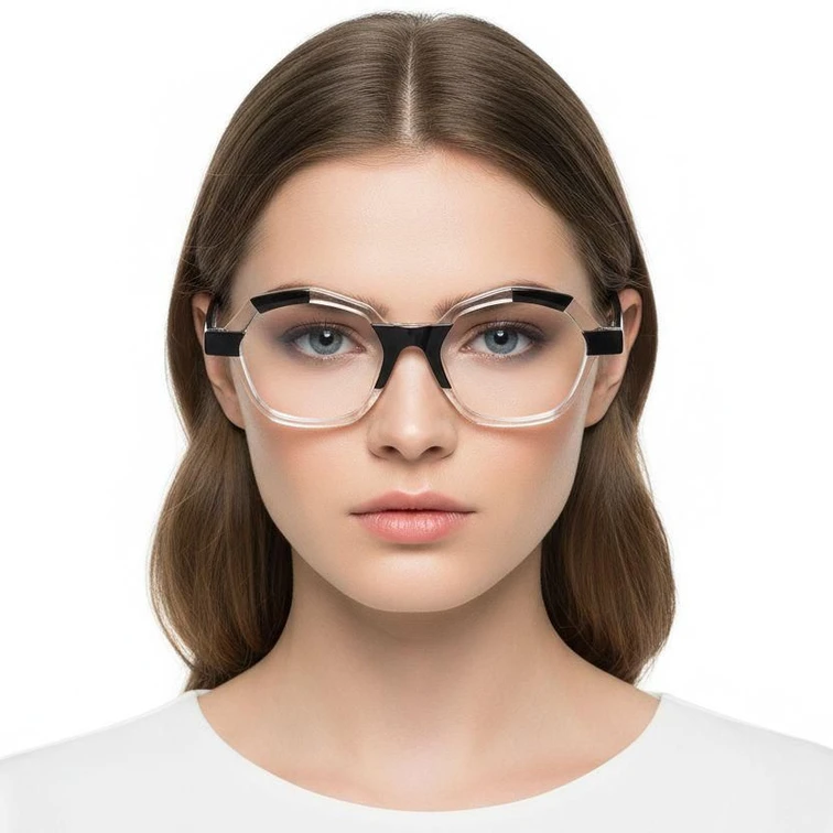 Geometric Grey Acetate Glasses #BS0420-0396