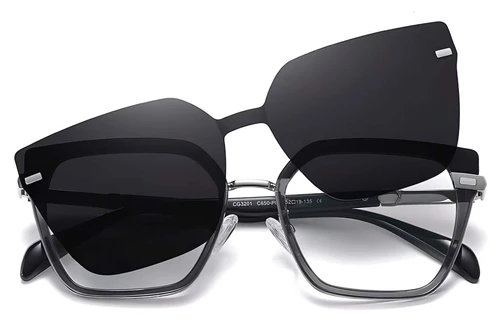 Butterfly Black Metal Clip-on Sunglasses #BS0420-0400