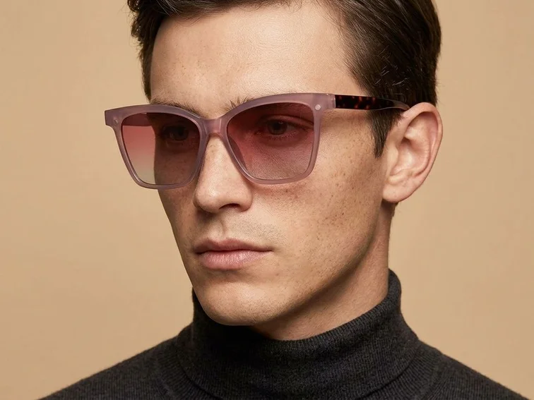 Lunettes de soleil à clipser TR90 rose papillon #BS0420-0406