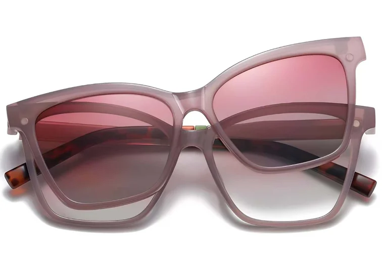 Lunettes de soleil à clipser TR90 rose papillon #BS0420-0406