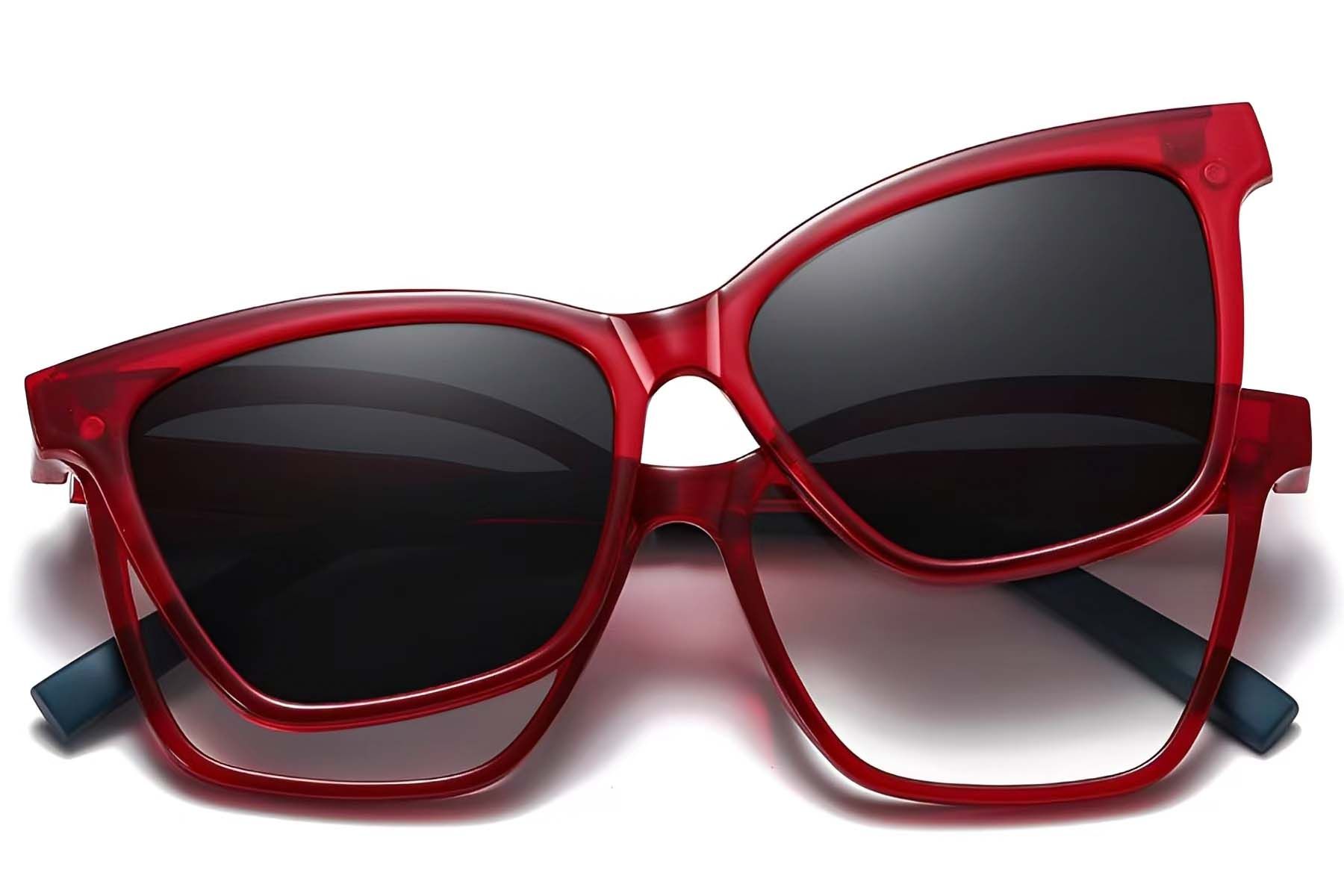 Butterfly Red TR90 Clip-on Sunglasses #BS0420-0407